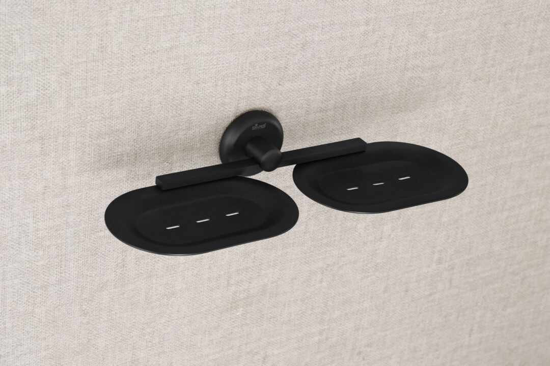 Double Soap Holder 38500 Black 05A6867